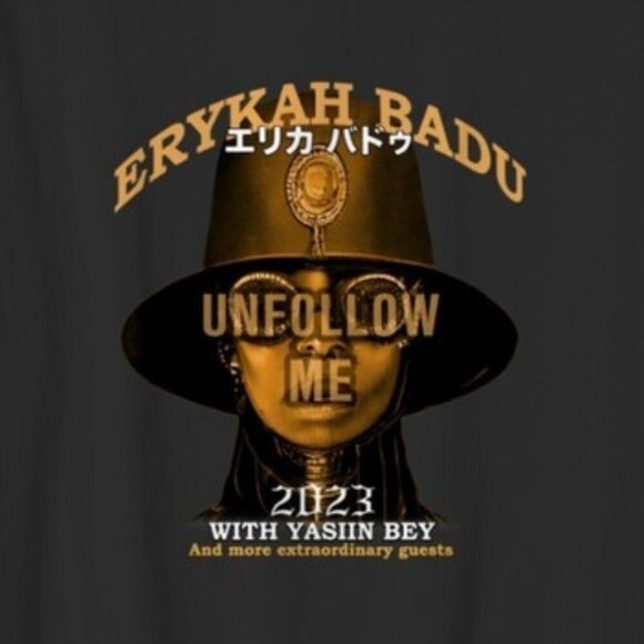 Erykah Badu Unfollow Me Tour 2023 2 Sided Unisex Music Fan T-Shirt  165 - Picture 2 of 6
